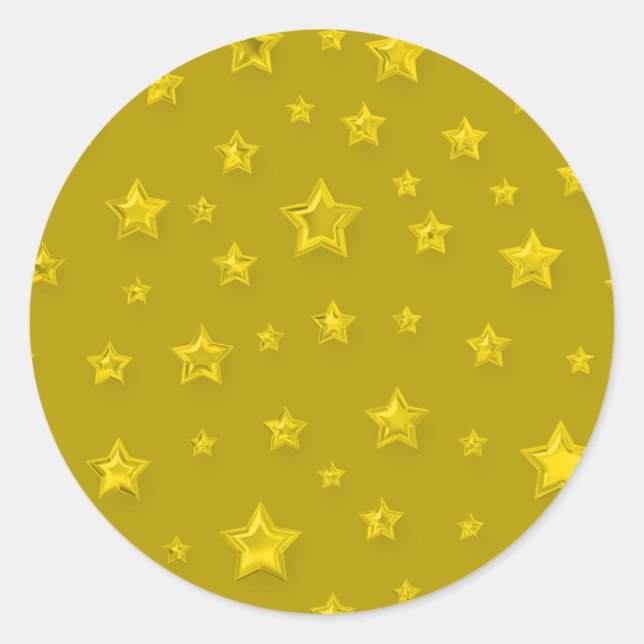 Redonda Starry Gold Pegatina (Anverso)