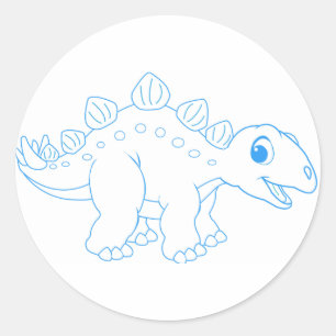 Redonda Stegosaurus Pegatina
