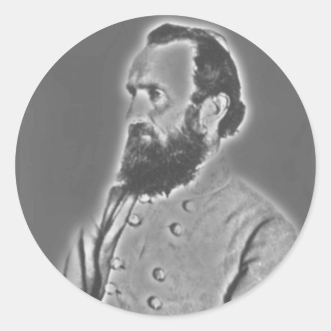 Redonda Stonewall Jackson Pegatina (Anverso)