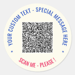 Redonda Su información de análisis de código QR y Pegatina