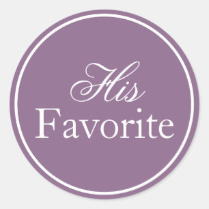 Redonda Su Pegatina Boda favorita Lilac Lavender Purple