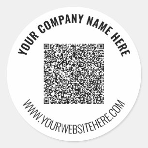 Redonda Su Pegatina de análisis de código QR Información y