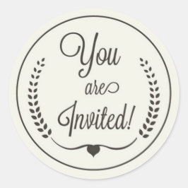 Redonda Su Pegatina de redondeo clásico invitado