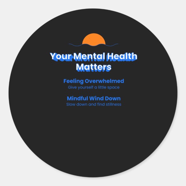 Redonda Su Pegatina De Salud Mental (Anverso)