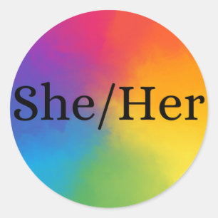 Redonda Su Pegatina Pronoun