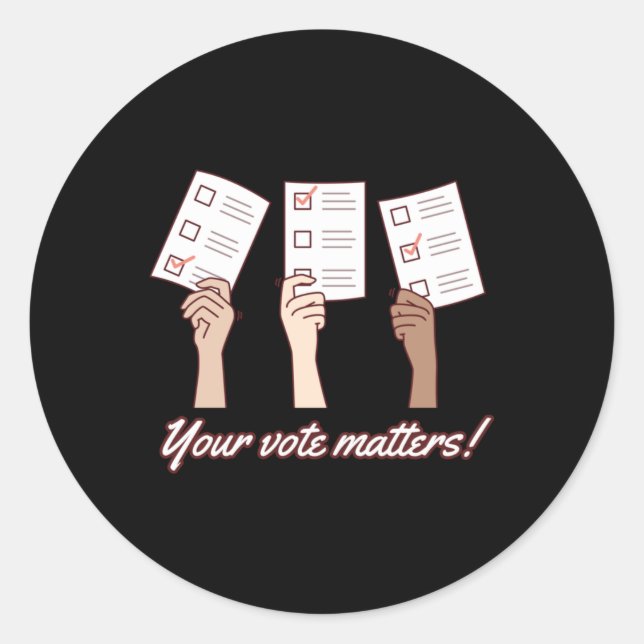 Redonda Su Voto Es Ir Votar Pegatina (Anverso)