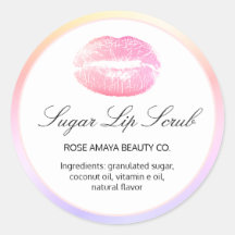Sugar Lip Scrub Spa Beauty Product Label Pegatina
