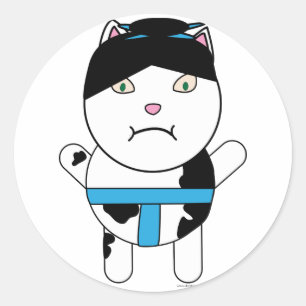 Redonda Sumo Kitty Pegatina
