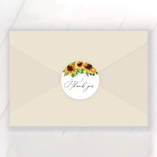 Redonda Sunflower Bridal Shower Classic Round Pegatina