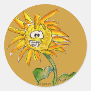 Redonda Sunflower Clipart Pegatina 6