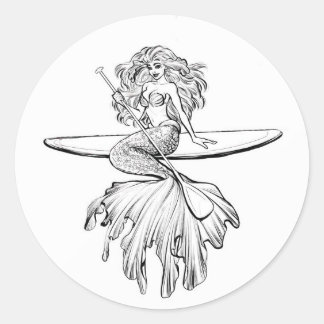 Redonda SUP Mermaid Pegatina