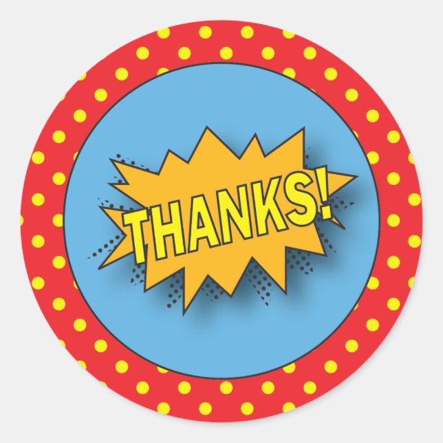 Redonda Superhéroe | Pegatina a favor (Anverso)