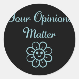 Redonda Sus opiniones - Pegatina de afirmaciones positivas
