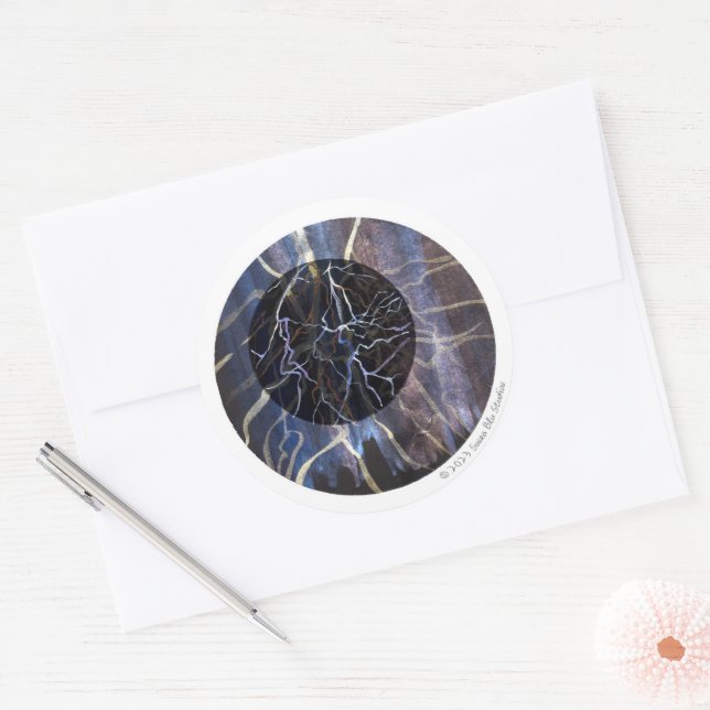 Redonda Susea Blu Studios Fire Pegatina (Sobre)