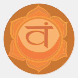 Redonda Svadhisthana Chakra Pegatina redondo clásico, bril