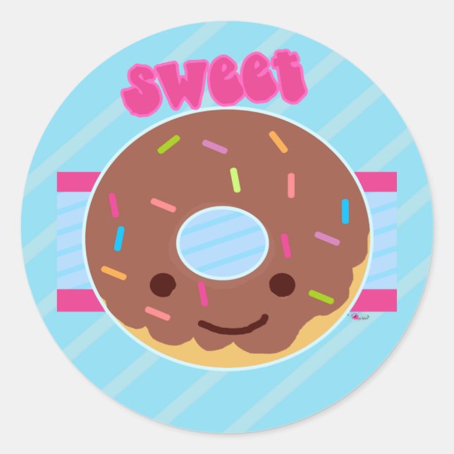 Redonda Sweet Donut Pegatina (Anverso)