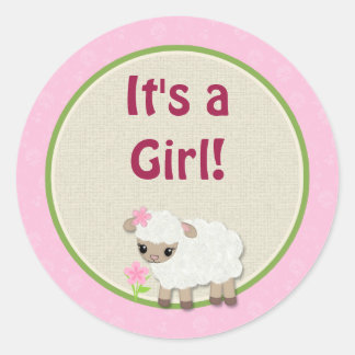 Redonda Sweet Dreams LAMB Baby Shower pegatina SDK#3