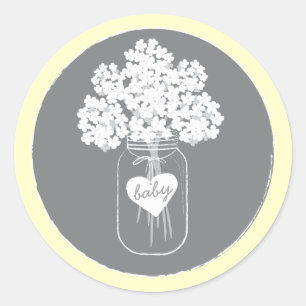 Redonda Sweet Mason Jar Baby Shower Favor Pegatina
