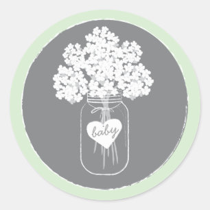 Redonda Sweet Mason Jar Baby Shower Favor Pegatina