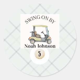 Redonda Swing by Boys 5 Birthday Par-tee Golf Pegatina