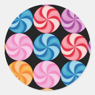 Redonda Swirly Candies Pegatina