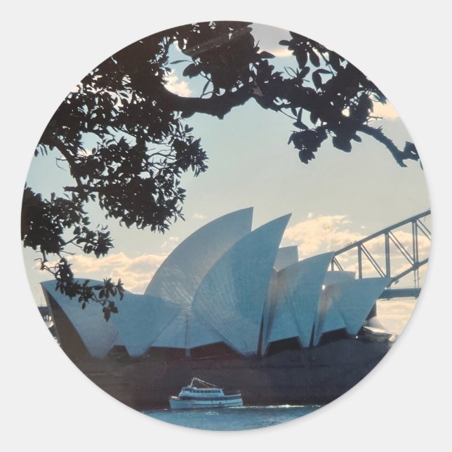 REDONDA SYDNEY OPERA HOUSE AUSTRALIA PEGATINA (Anverso)