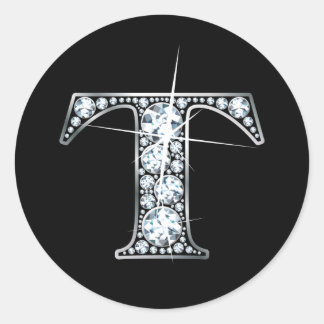 Redonda "T" Diamond Bling Pegatina
