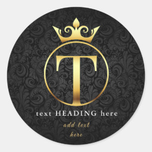 Redonda T - Letra monograma Pegatina redondo