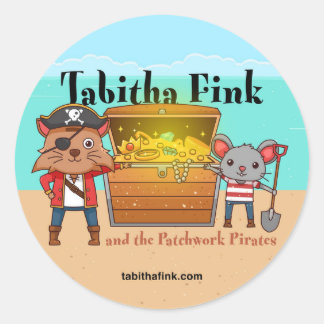 Redonda Tabitha Fink y el pegatina de los piratas del