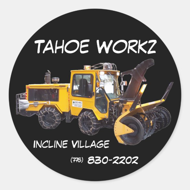 Redonda Tahoe Workz llc Pegatina de servicios de eliminaci (Anverso)