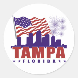 Redonda Tampa Florida Pegatina Patriótico