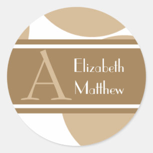 Redonda Tan Personalizar Pegatina de Apellidos y Nombre