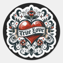 Tatuaje de corazón de amor verdadero Pegatina Boda