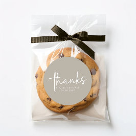 Redonda Taupe Guión mínimo Pegatina de la ducha de novia