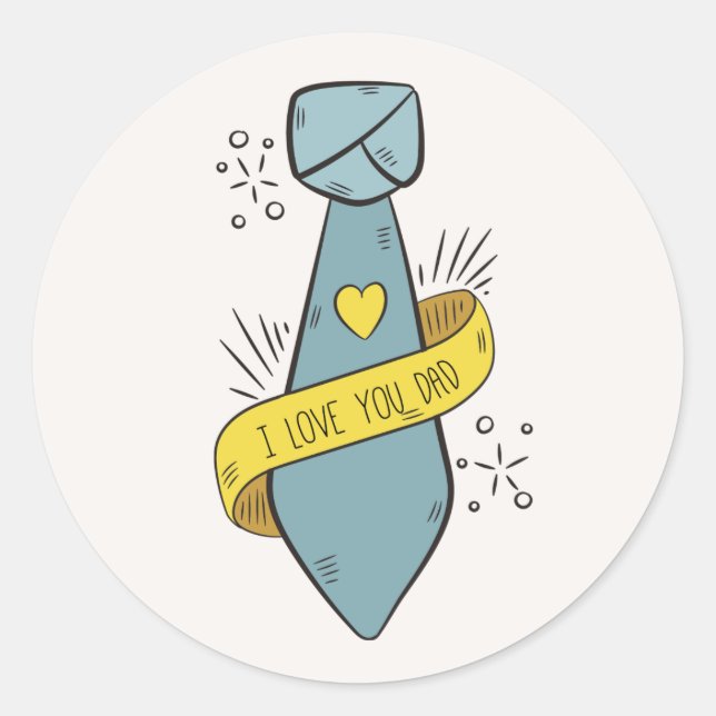 Redonda Te amo el día de tu padre | PEGATINA (Anverso)