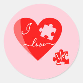 Redonda Te Amo Pegatina