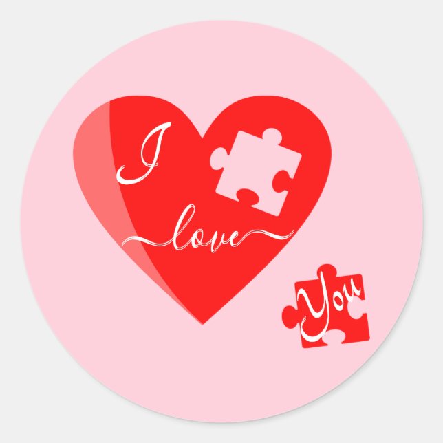 Redonda Te Amo Pegatina (Anverso)