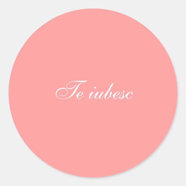 Redonda Te iubesc pegatina (Anverso)