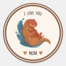 Te Quiero Mamá Pegatina de Nutria