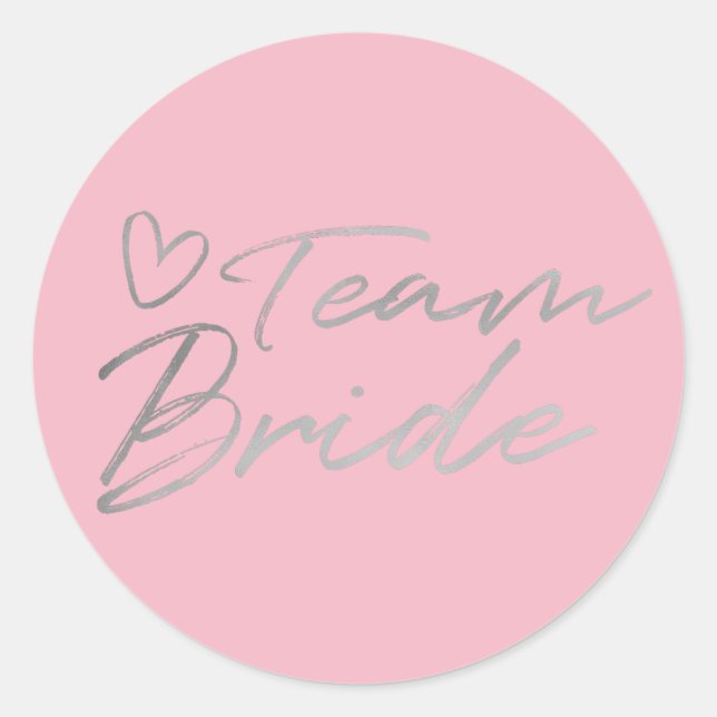 Redonda Team Bride - pegatina de Relieve metalizado falso  (Anverso)