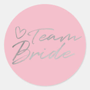 Redonda Team Bride - pegatina de Relieve metalizado falso 