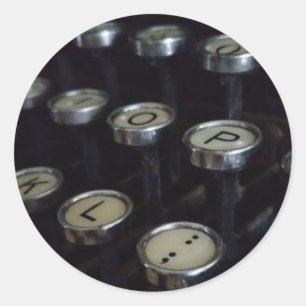 Redonda Teclas de máquina de escribir antiguas Pegatina re