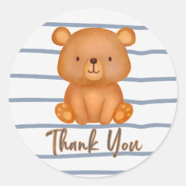 Redonda Teddy Bear Gracias Pegatina