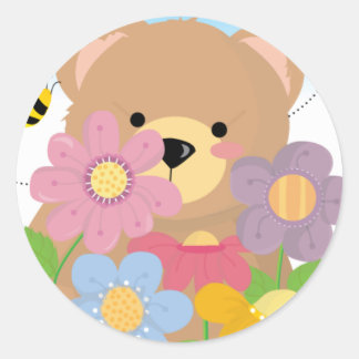 Redonda Teddy Bear Pegatina