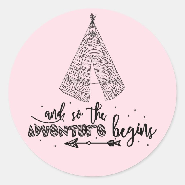 Redonda Teepee Adventure empieza a favorecer al Pegatina (Anverso)