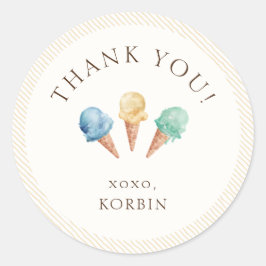 Redonda Tema Del Helado Cream Gracias Pegatina Clásico