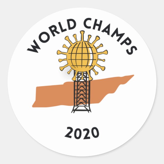 Redonda Tennessee coronavirus pegatina (Anverso)