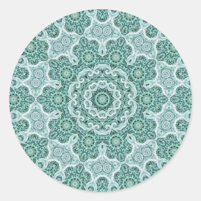 Redonda tentador en pegatina verde azulado (Anverso)