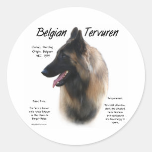 Redonda Tervuren belga conoce a la raza - Pegatina