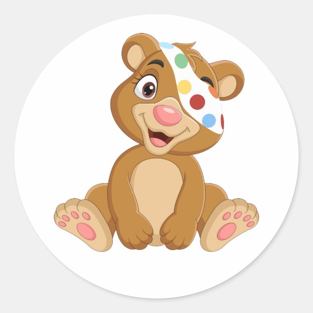 Redonda Tesco Pudsey Bear Classic Round Pegatina (Anverso)